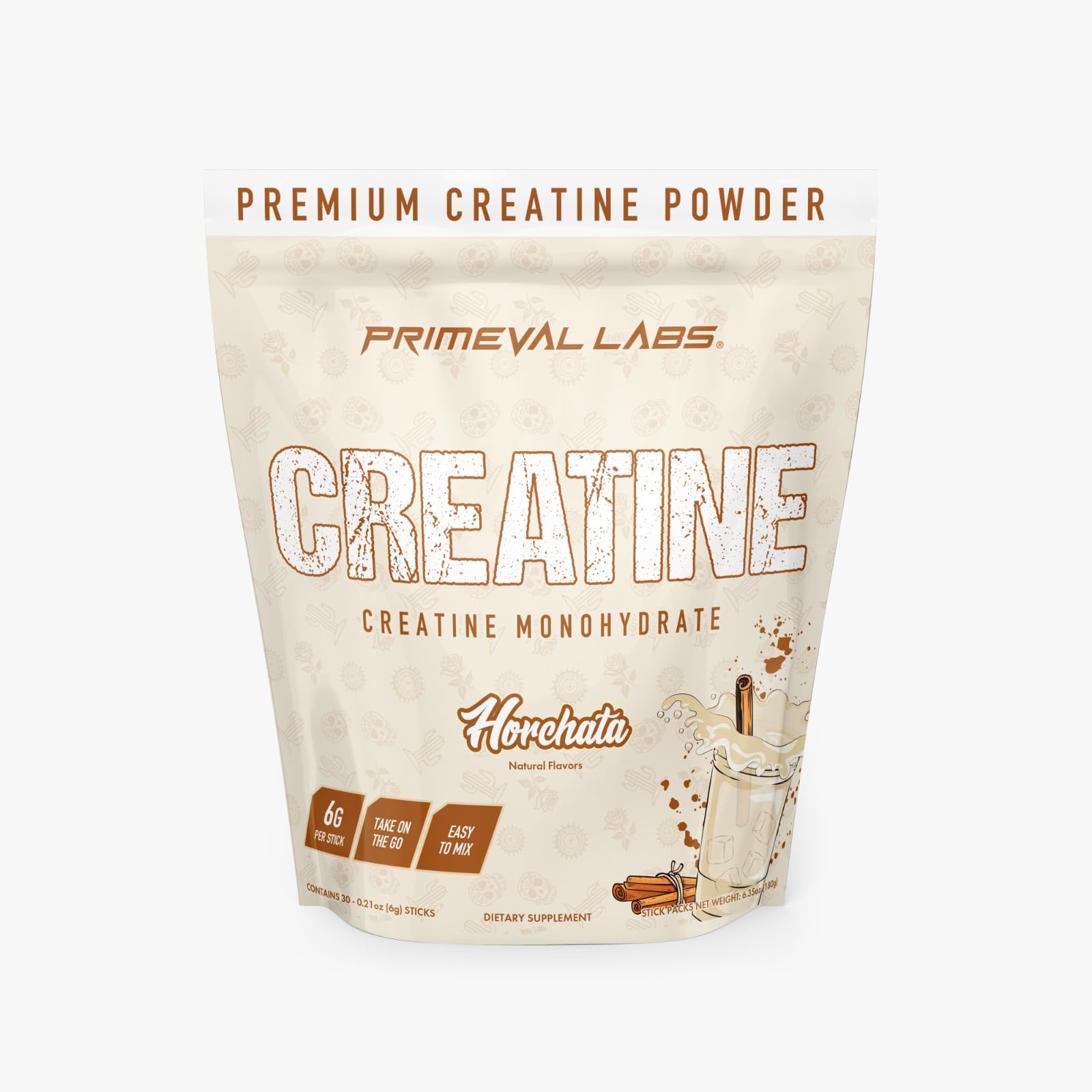 Primeval Labs Cratine Horchata — bouteille prête à mélanger pour énergie durable