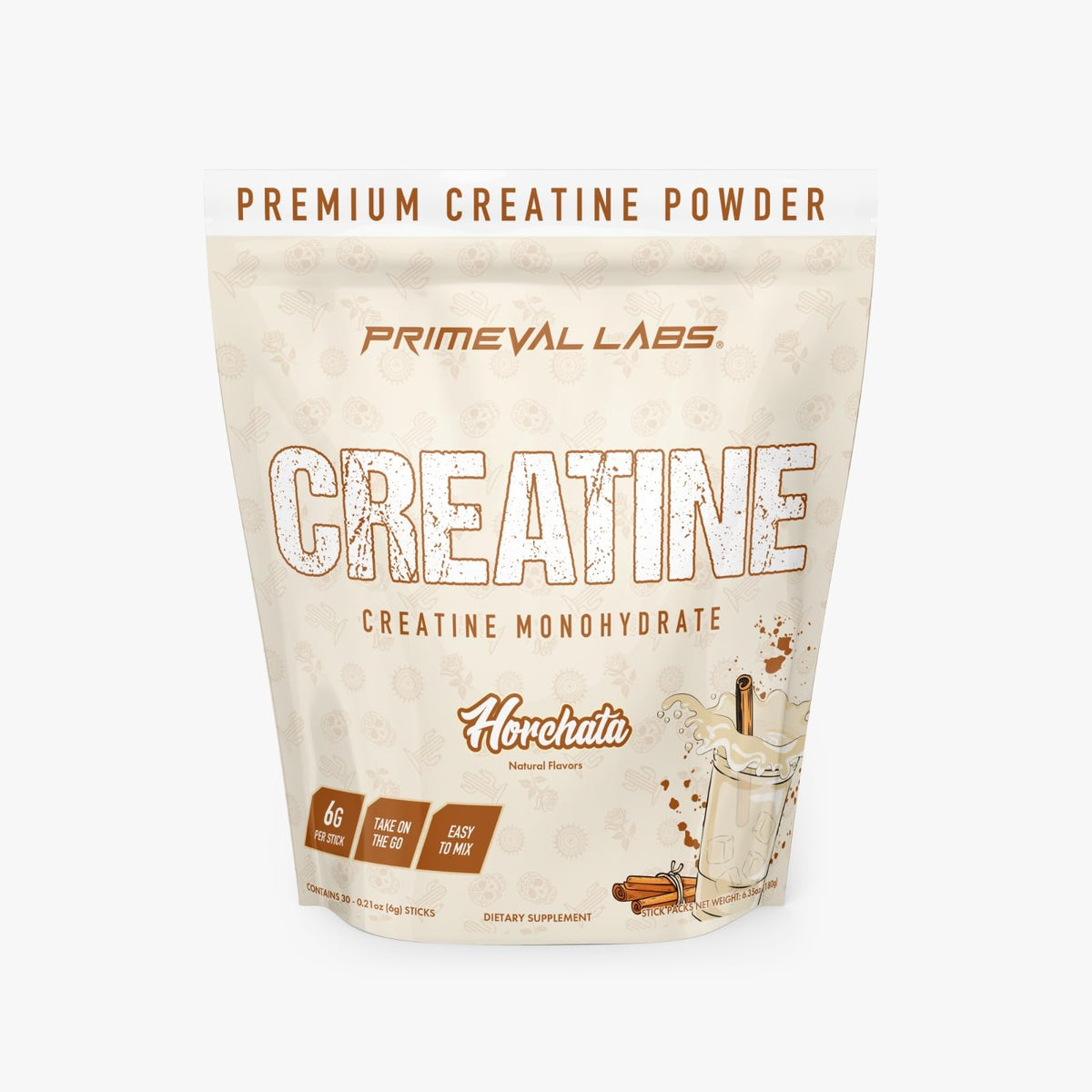 Primeval Labs Cratine Horchata — bouteille prête à mélanger pour énergie durable