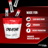 Primeval Labs créatine poudre – préparation pré-entraînement, soutien potentiel à l’effort.