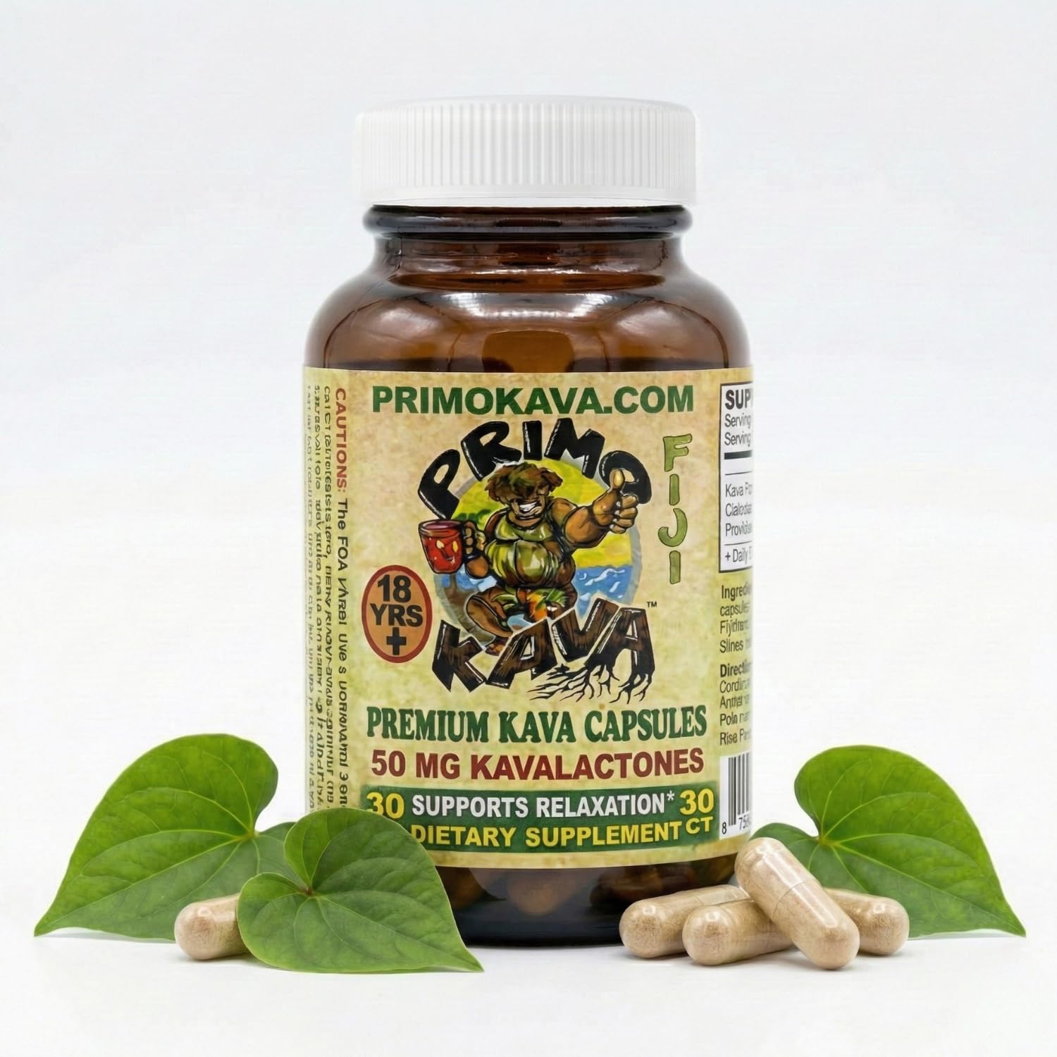 PRIMO KAVA – gelules Fiji avec extrait de kavalactones pour détente potentielle