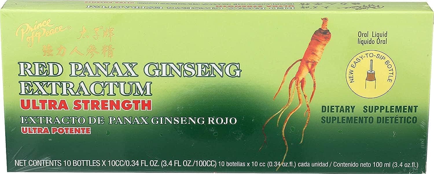 Prince Of Peace extrait ginseng rouge, bouteille 10 ml, soutien d'énergie quotidien