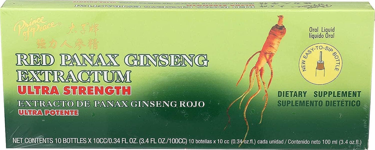 Prince Of Peace extrait ginseng rouge, bouteille 10 ml, soutien d'énergie quotidien