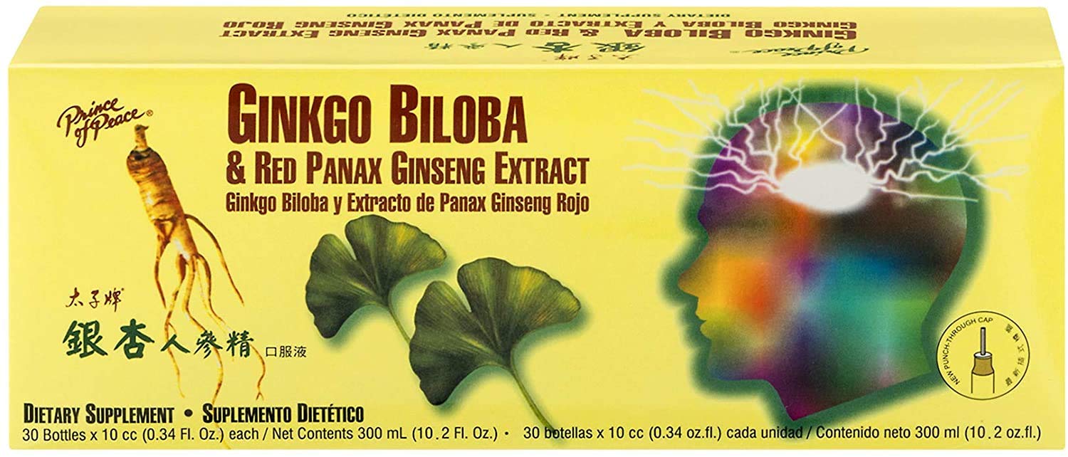 Prince Of Peace ginkgo-biloba extrait flacon – soutien potentiel du bien-être quotidien.