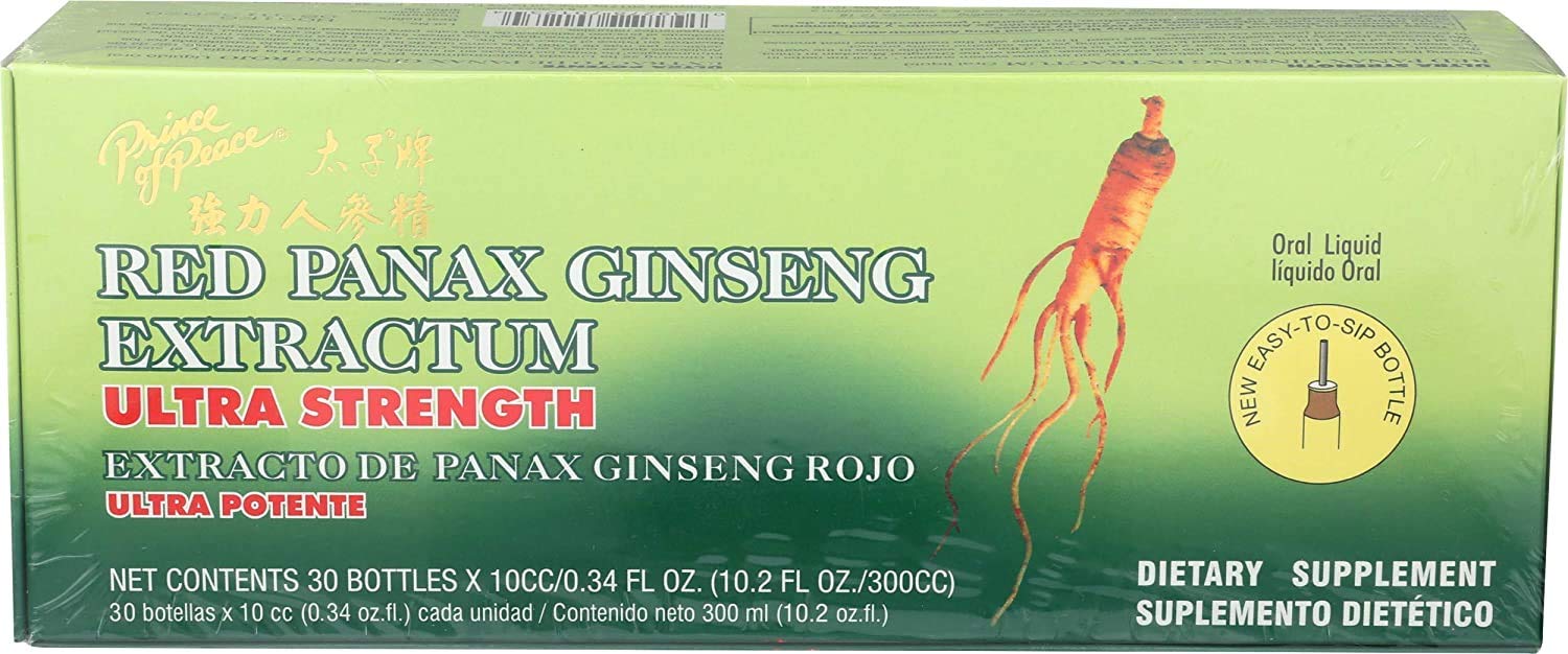 Prince Of Peace Ginseng Panax rouge en bouteille: énergie et concentration potentielles.