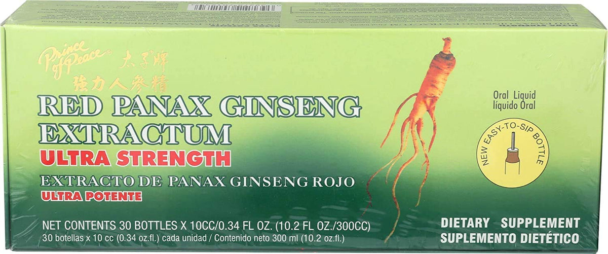 Prince Of Peace Ginseng Panax rouge en bouteille: énergie et concentration potentielles.