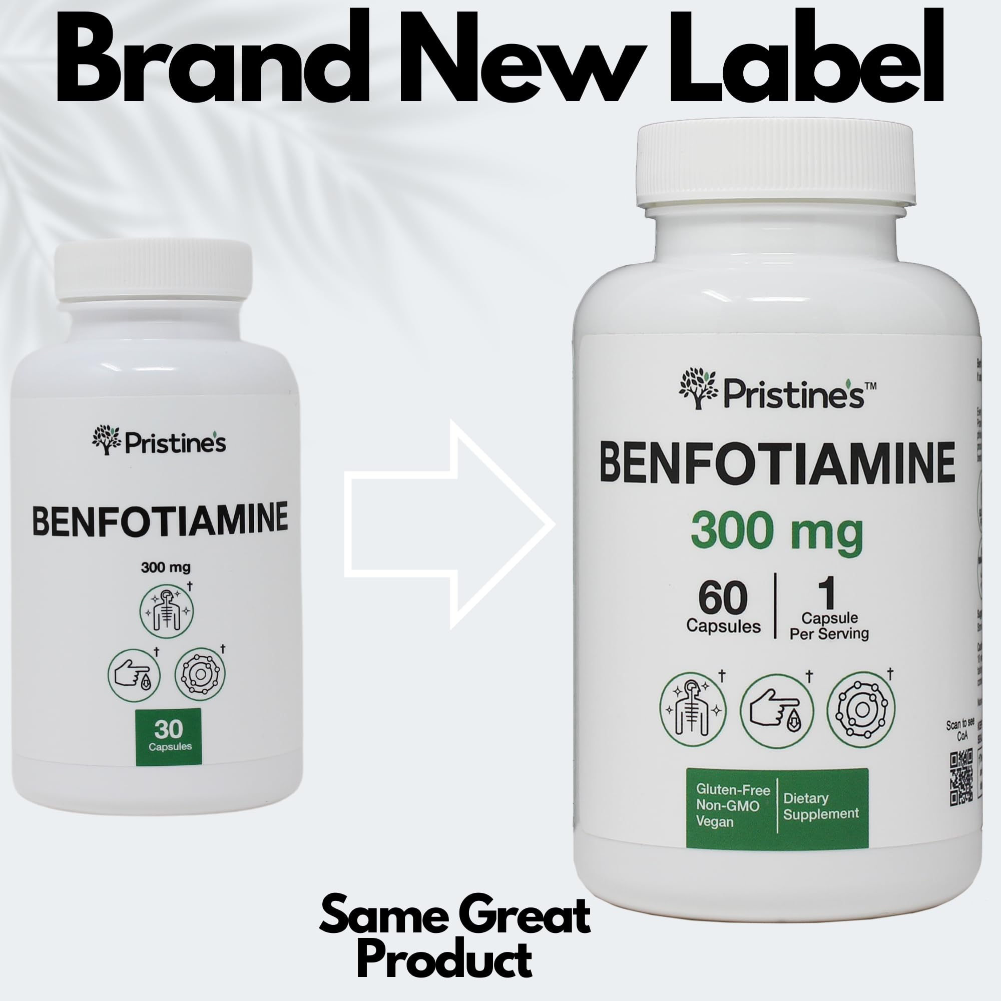 PRISTINE'S Benfotiamine — tablettes en gros plan, absorption potentielle.