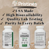 PRISTINE'S Cordyceps, antioxydants dans la capsule pour vitalité
