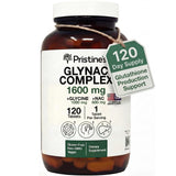 PRISTINE'S GlyNAC Complex – bouteille de comprimés prête à l’usage quotidien.