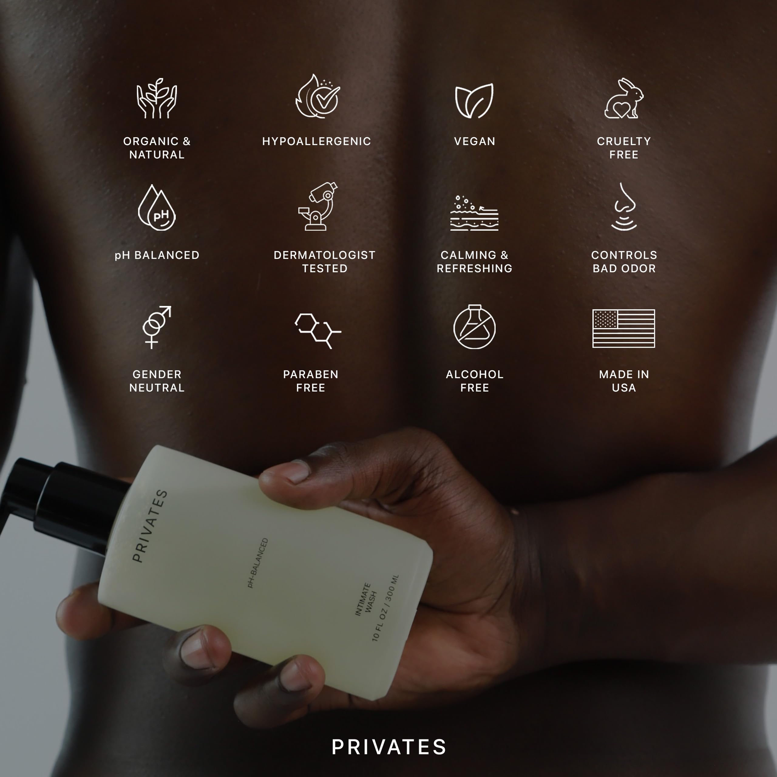 PRIVATES – étiquette sans parfum, adaptée aux peaux sensibles.