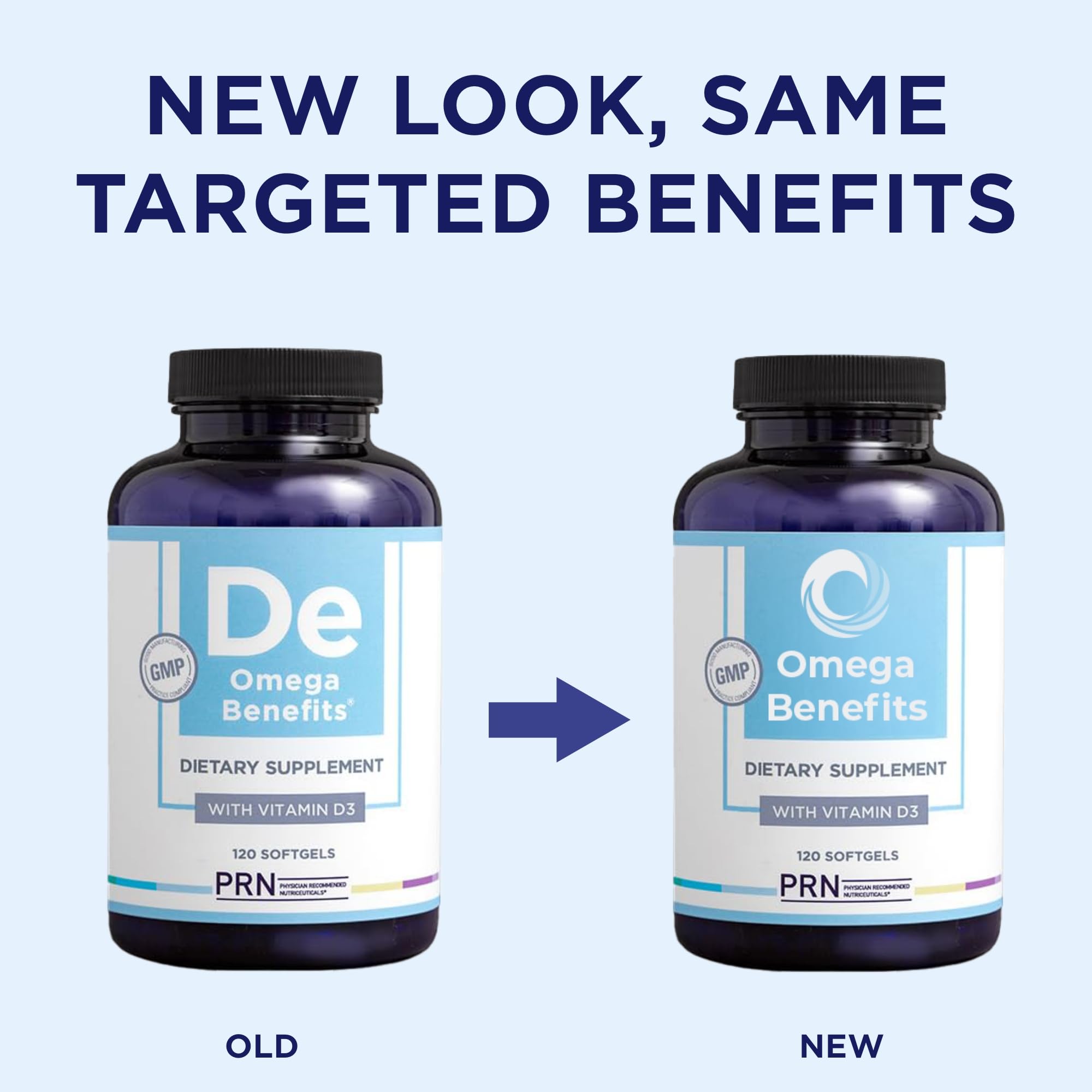 Capsules PRN Omega3 en gros plan, absorption rapide et goût neutre.
