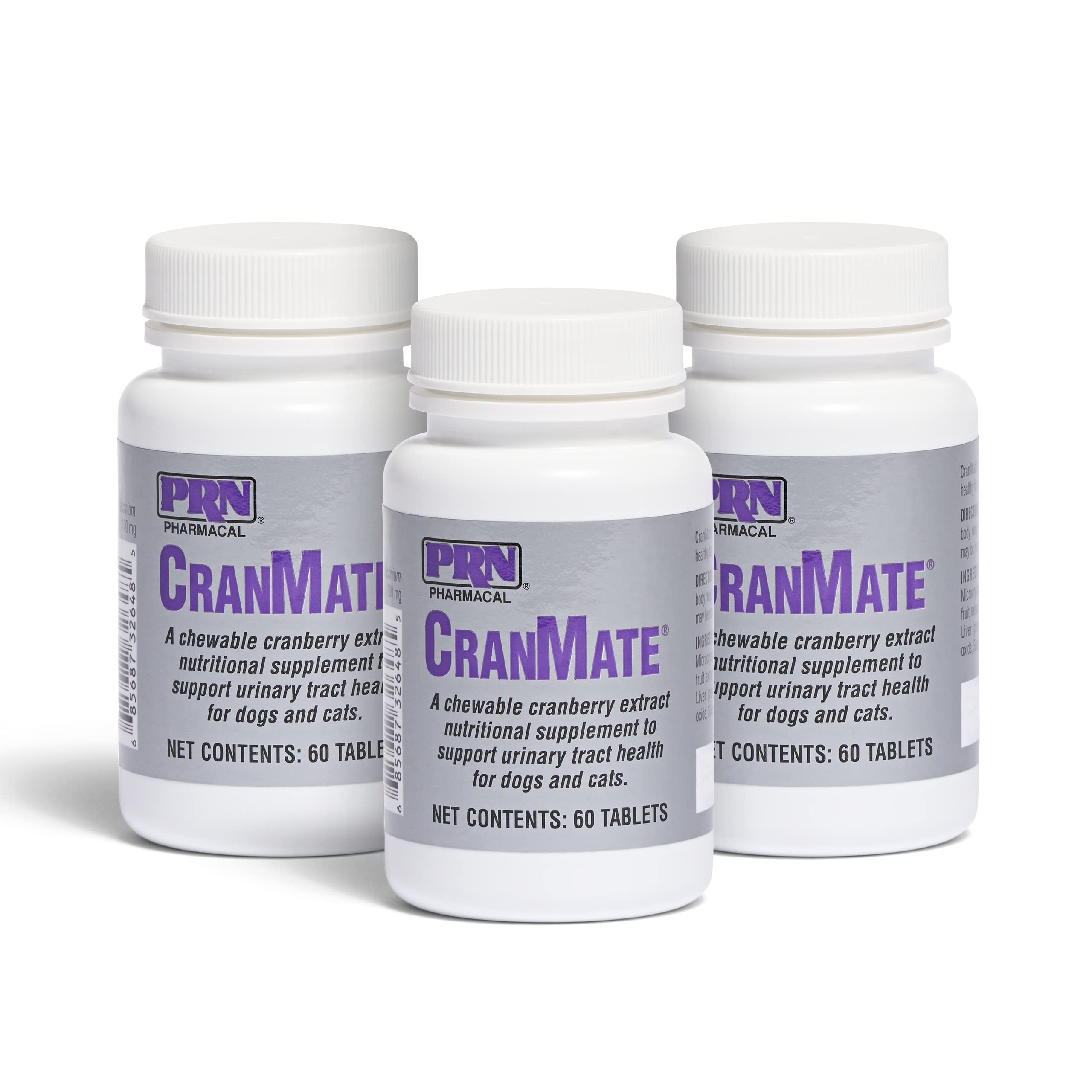 CranMate PRN Pharmacal dans sa boîte, soutien possible à la santé urinaire des animaux.