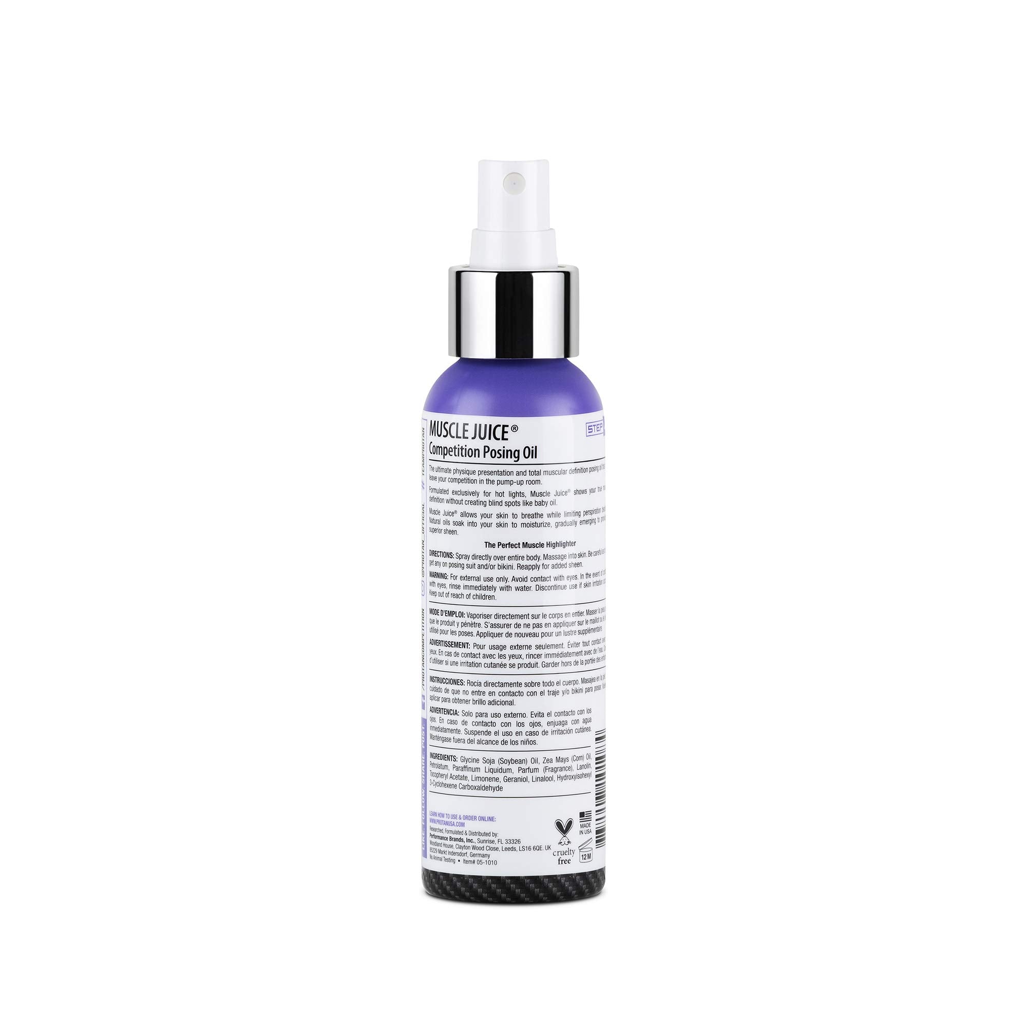 Pro Tan Muscle Juice, brillance naturelle, peau hydratée et éclatante.
