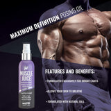 Pro Tan Muscle Juice, utilisation sur scène, peau qui respire sans surchauffe.