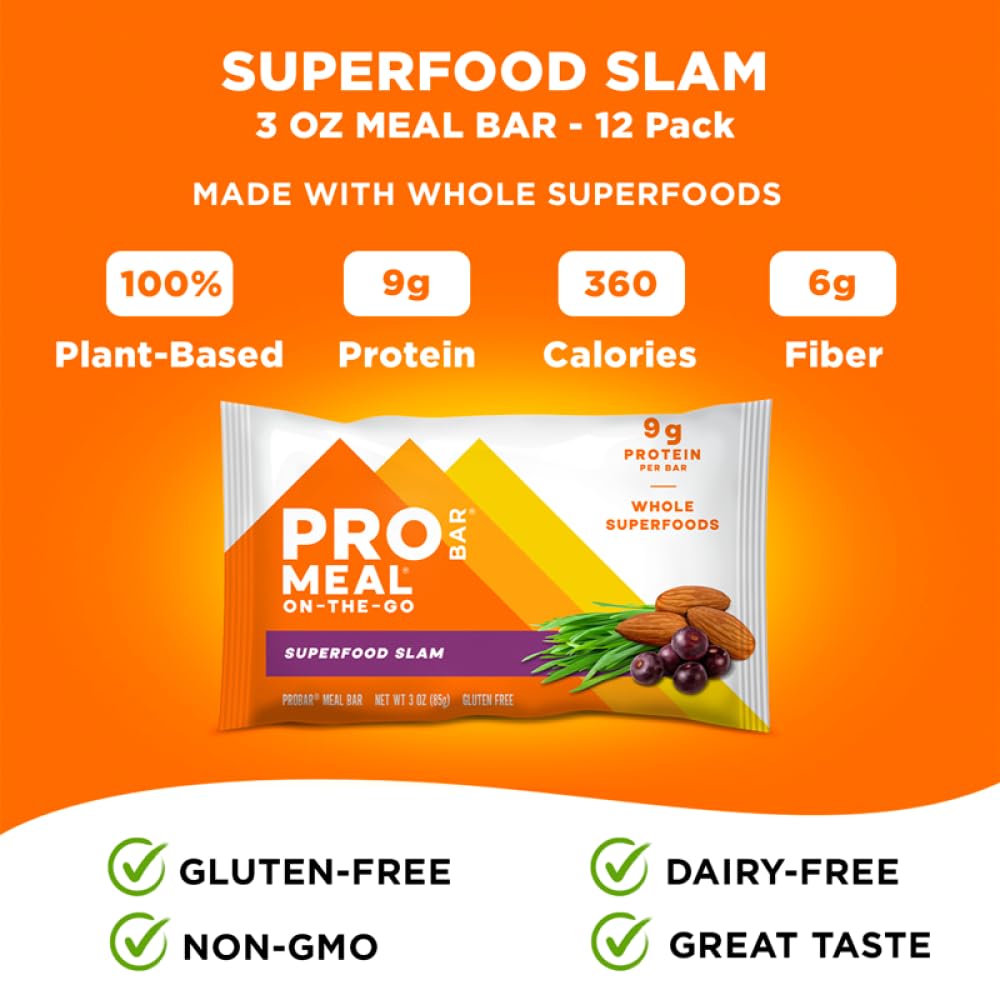 PROBAR Barre Meal Slam 360 calories, énergie prête à l'emploi.