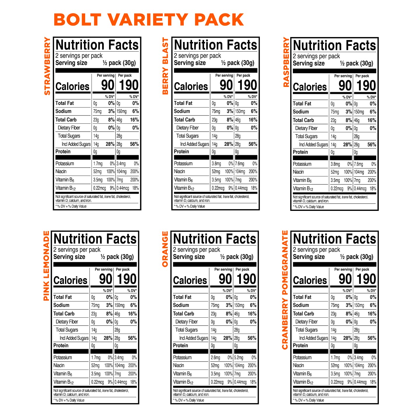 PROBAR BOLT orange : recharge fruitée sans gluten pour la journée.
