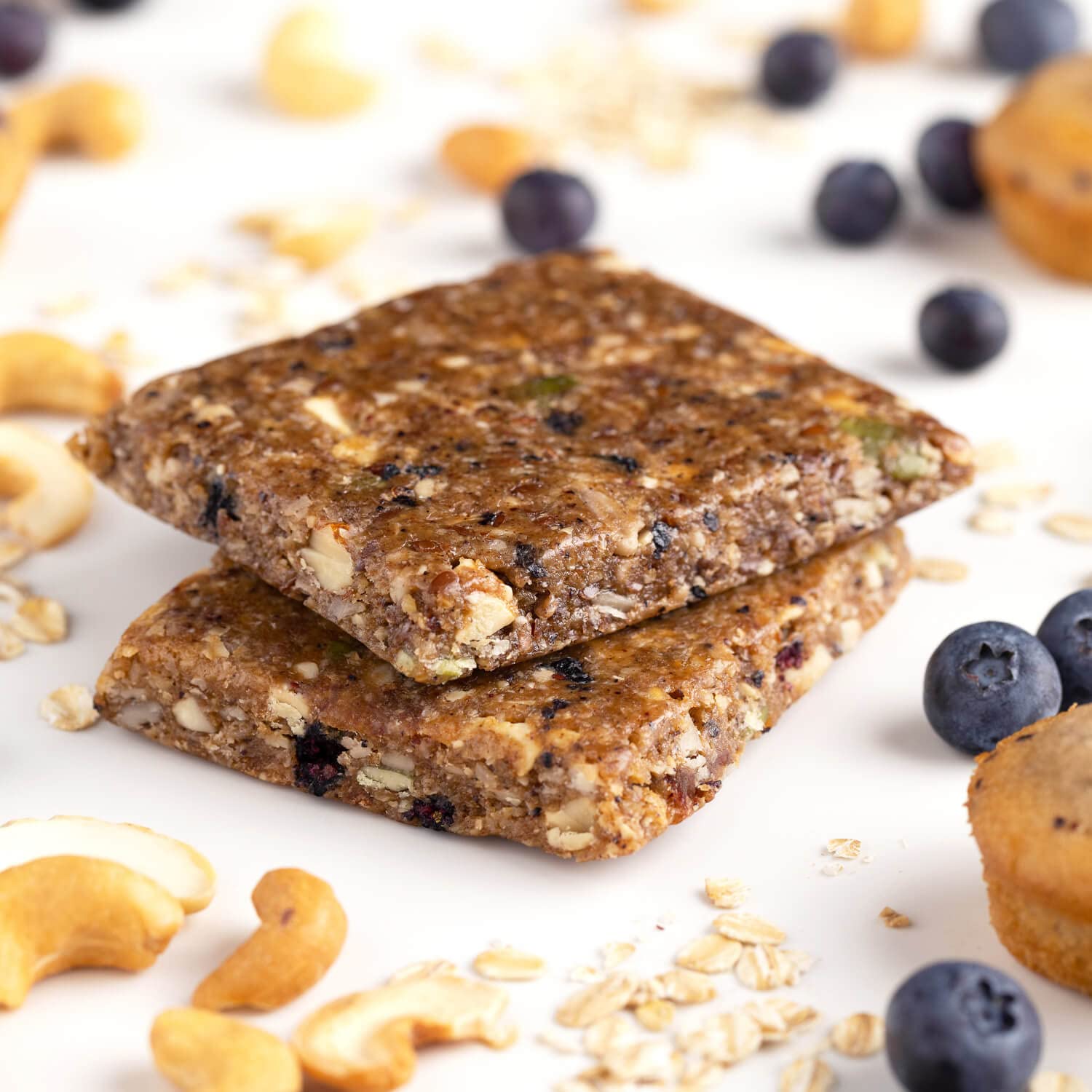 Barre PROBAR Repas Muffin aux Myrtilles - détail rapproché de la texture
