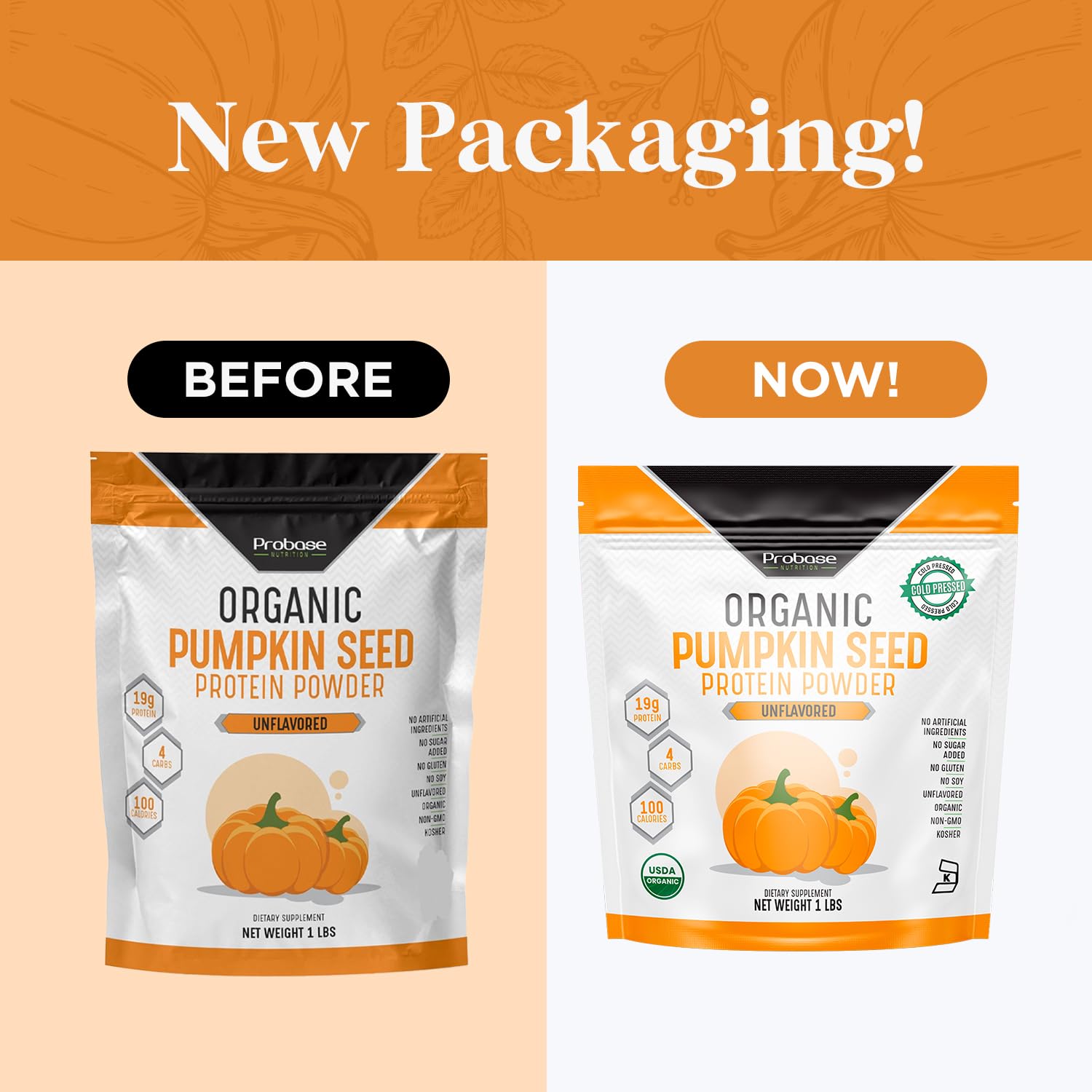 Étiquette naturelle sur le paquet Probase Nutrition sans additifs