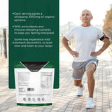 Probase Nutrition Spiruline – fiche nutritionnelle mettant en évidence les vitamines et minéraux.
