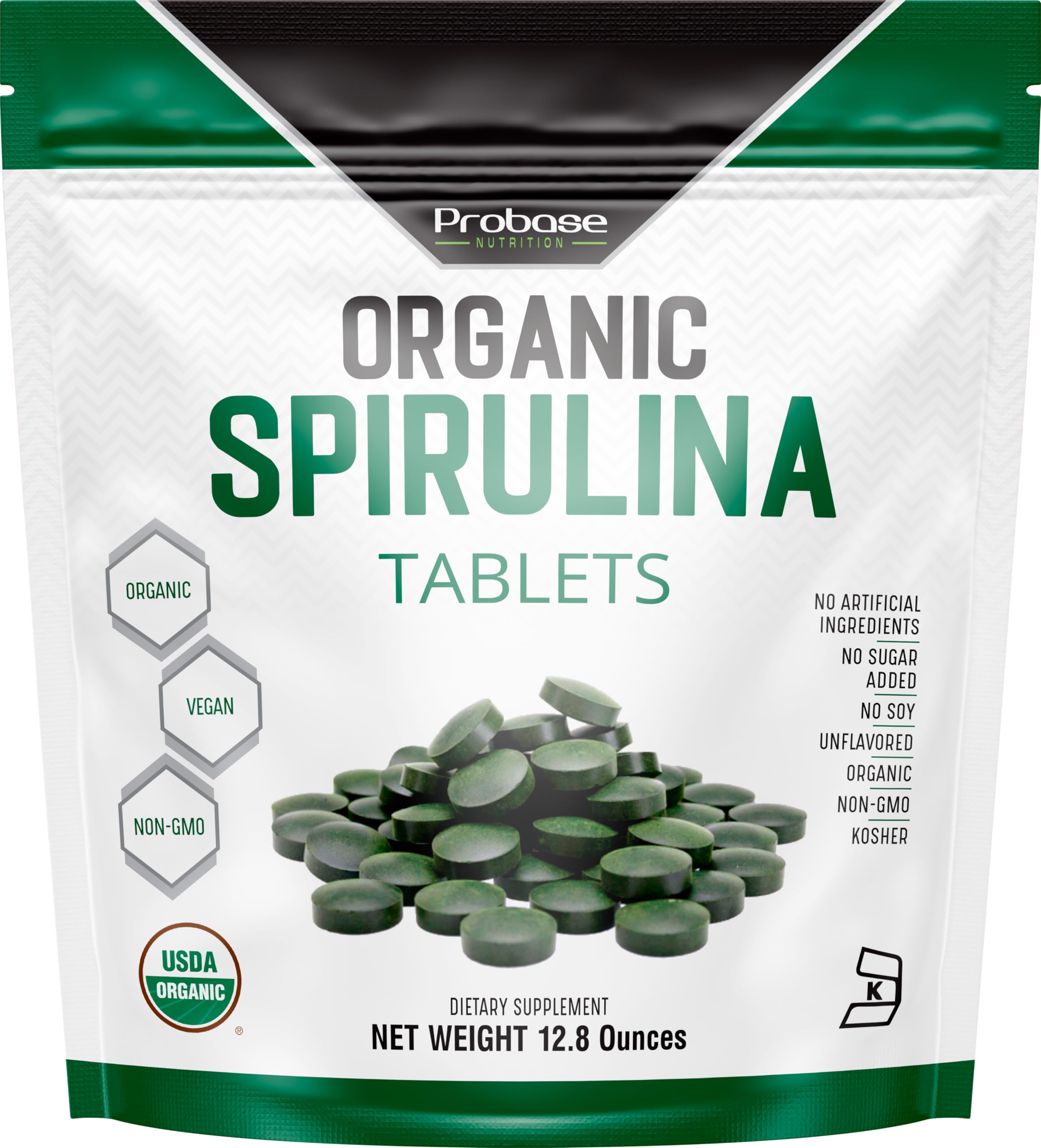 Probase Nutrition Spiruline – comprimés en flacon et énergie durable possible.
