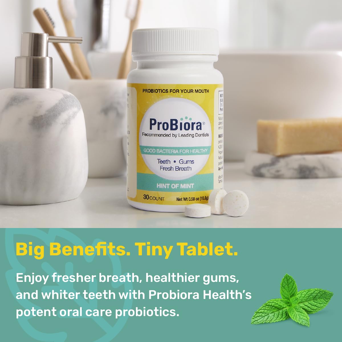 Habitude quotidienne saine avec ProBiora Health pour une bouche active.