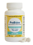 Emballage ProBiora Health : tablettes probiotique à la menthe pour une routine buccale pratique.