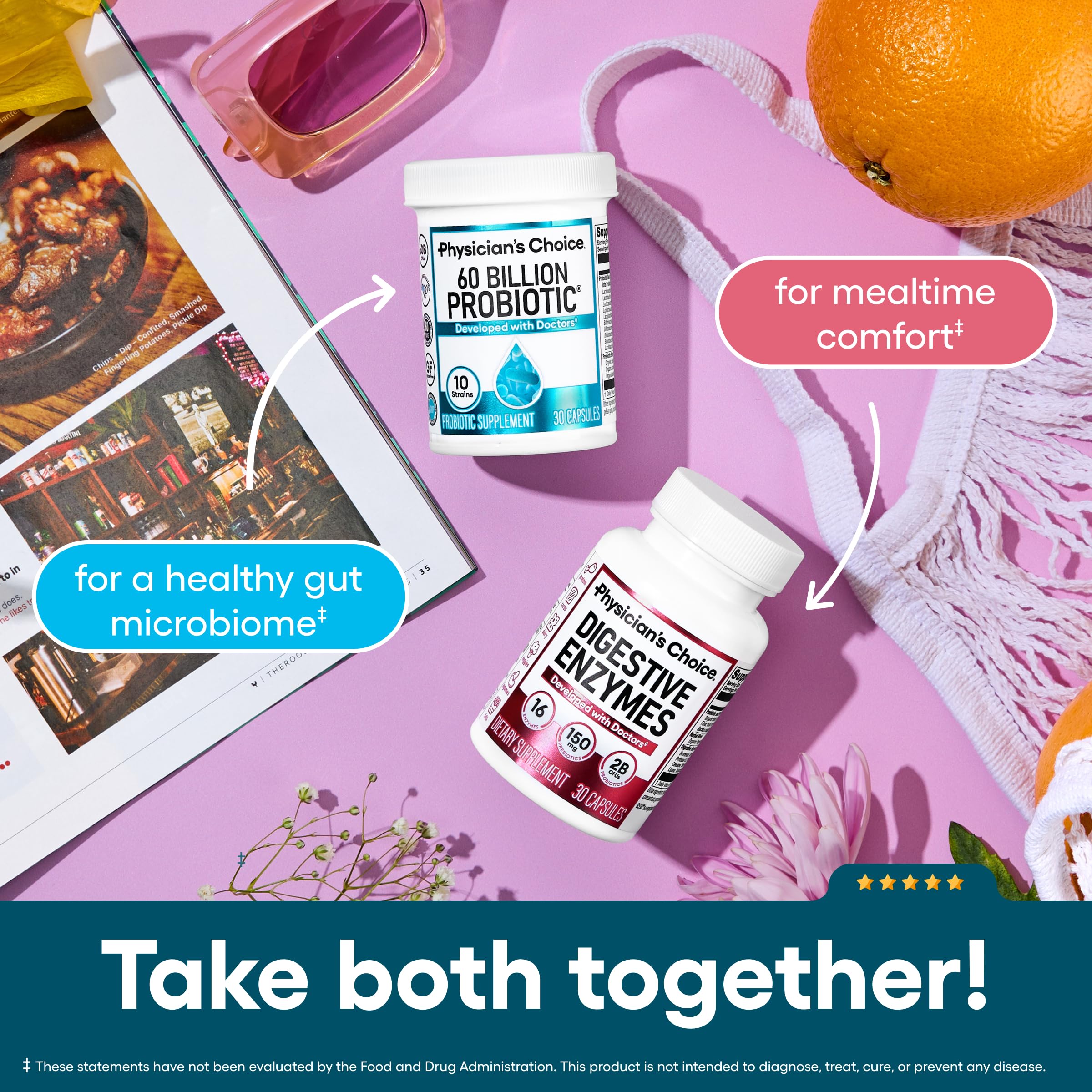 Physician's CHOICE Probiotiques soutien digestif avec prébiotiques bio.