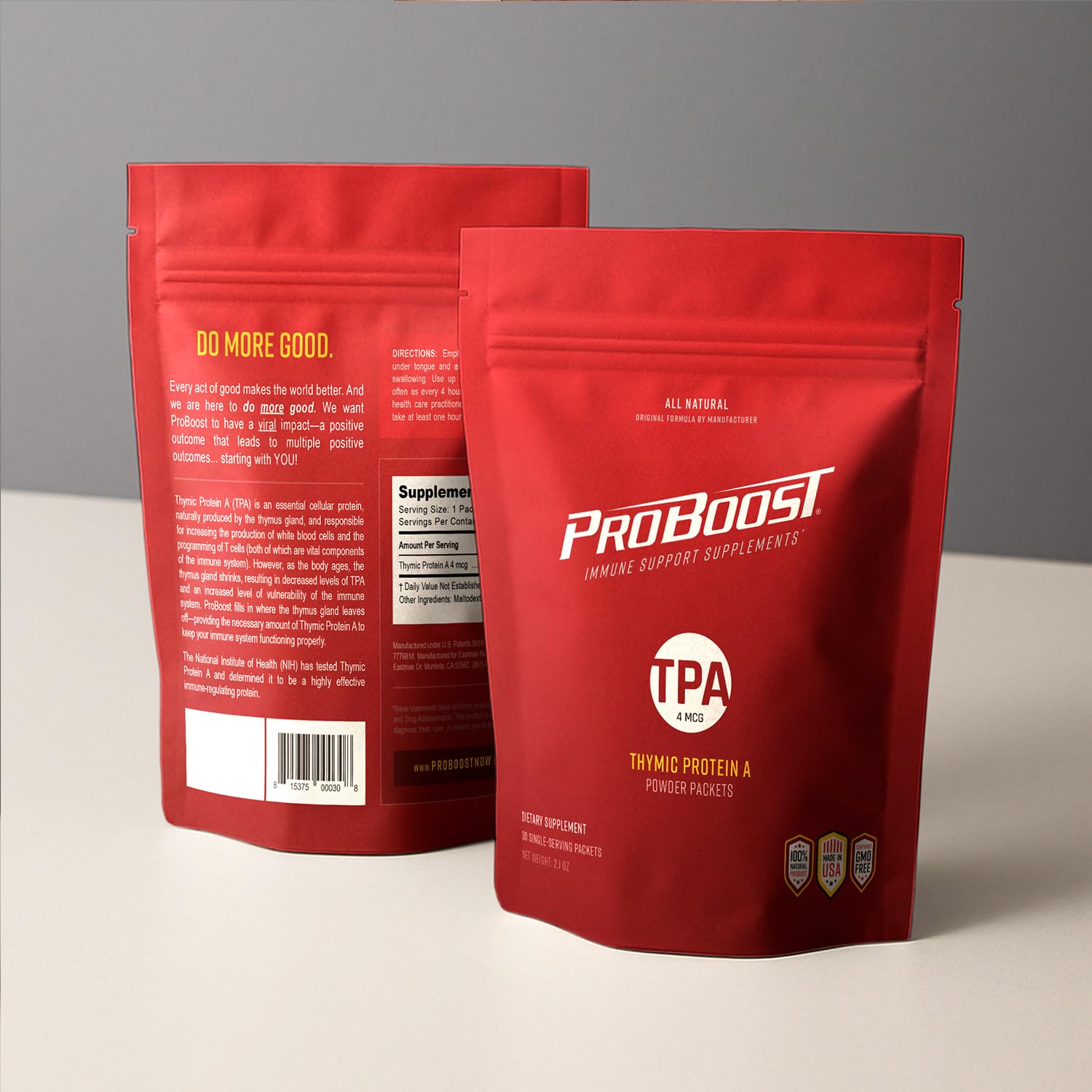 ProBoost Thymic Protein A : poudre à dissoudre rapidement dans l'eau.