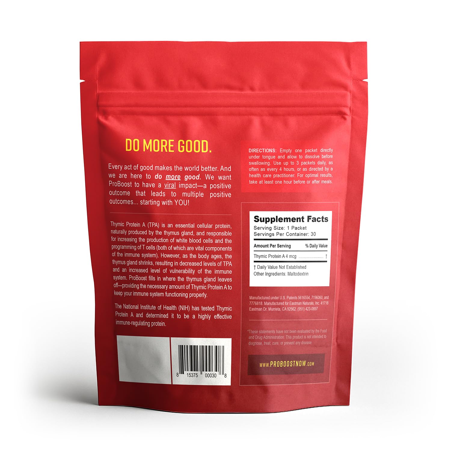 ProBoost Thymic Protein A : mélange facile dans un verre d'eau.