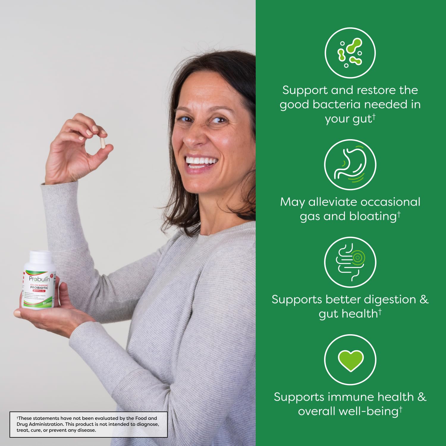 Probulin Colon Support – capsules: format végan pratique pour votre routine digestive.