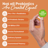 Probulin Total Care, capsule en gros plan, soutien digestif potentiel.