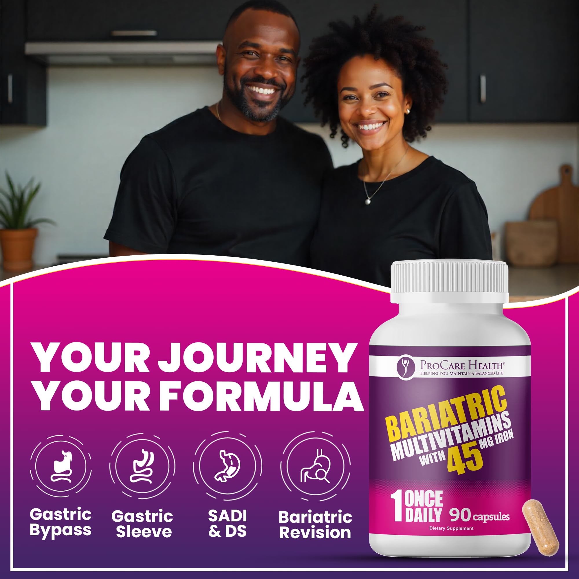 ProCare Health Multivitamine bariatrique, production GMP et contrôle qualité.