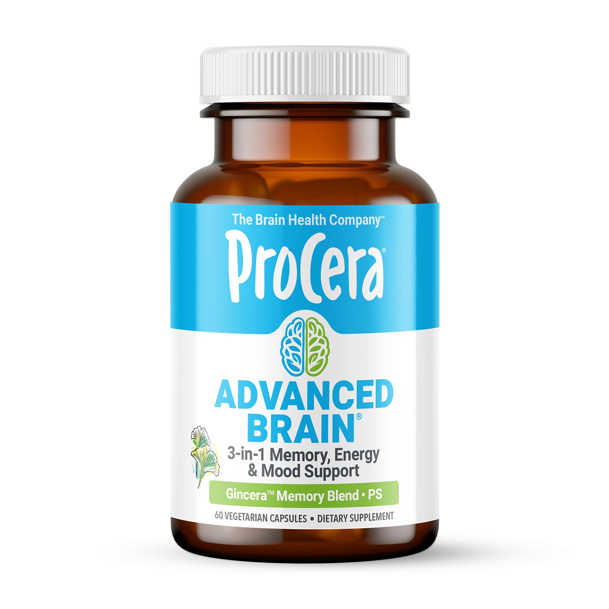 Procera Advanced Brain, bouteille, soutien mémoire et attention pendant les révisions.