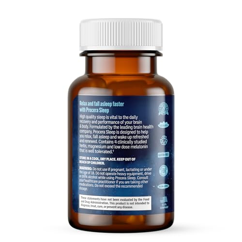 Procera Sleep – etiquette et 60 comprimés – indication de la posologie et mode d’emploi.