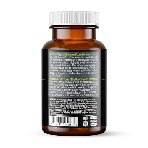 Procera XTF – capsules en gros plan, favorisant une meilleure clarté mentale.
