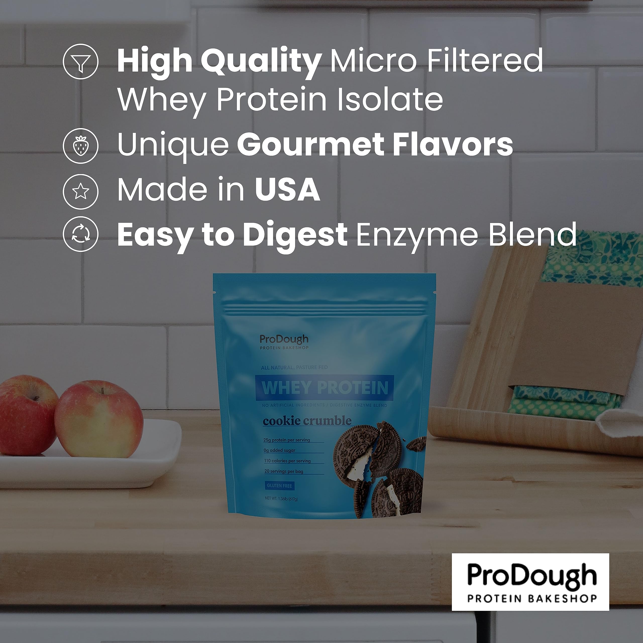 ProDough Whey Isolate-enzyme-digestion, mélange enzymatique facilitant l'assimilation.