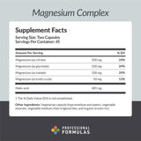 Bouteille Magnésium Complex de PROFESSIONAL COMPLEMENTARY HEALTH FORMULAS, emballage pratique pour usage quotidien.