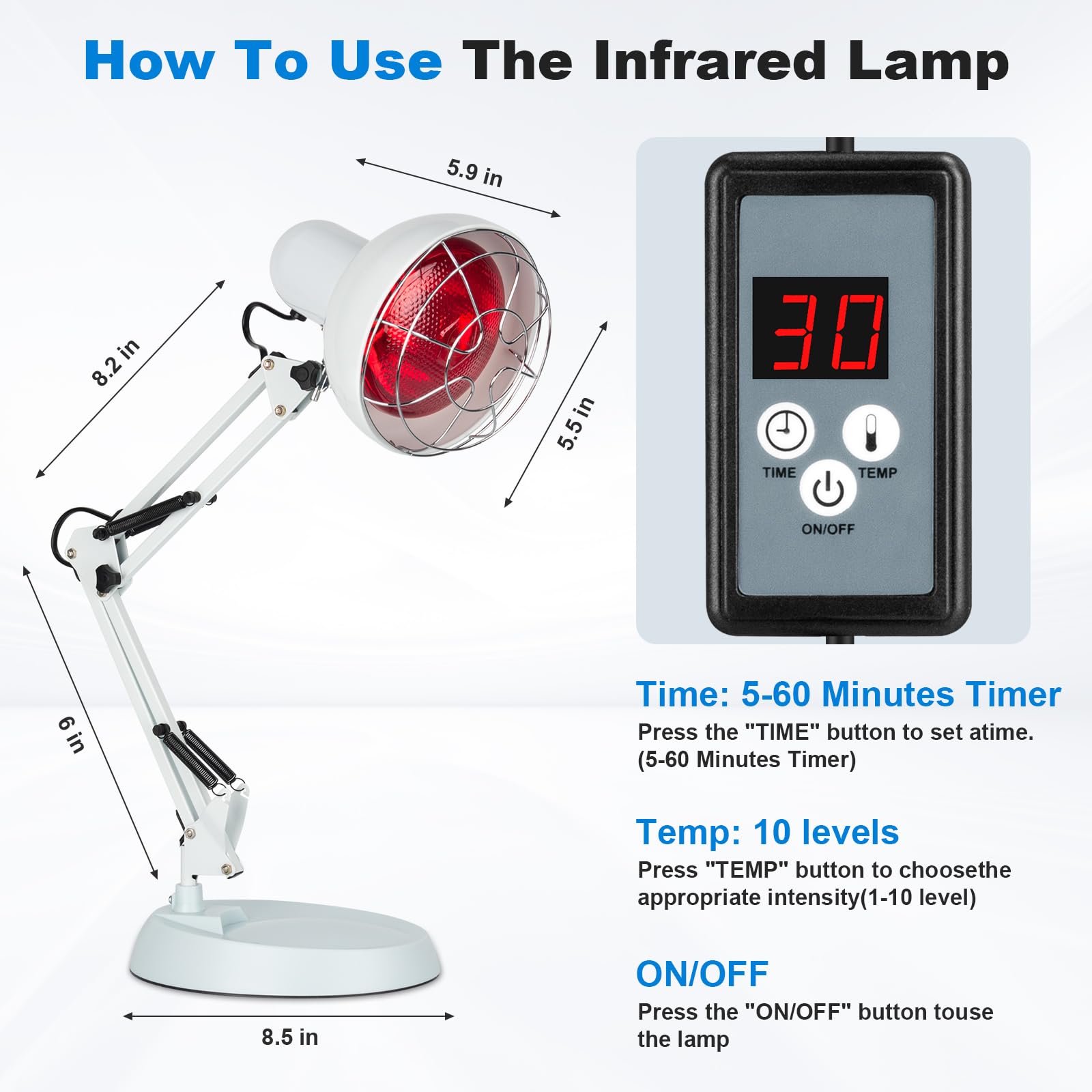 Profey lampe rouge utilisation mains libres et couverture fiable.