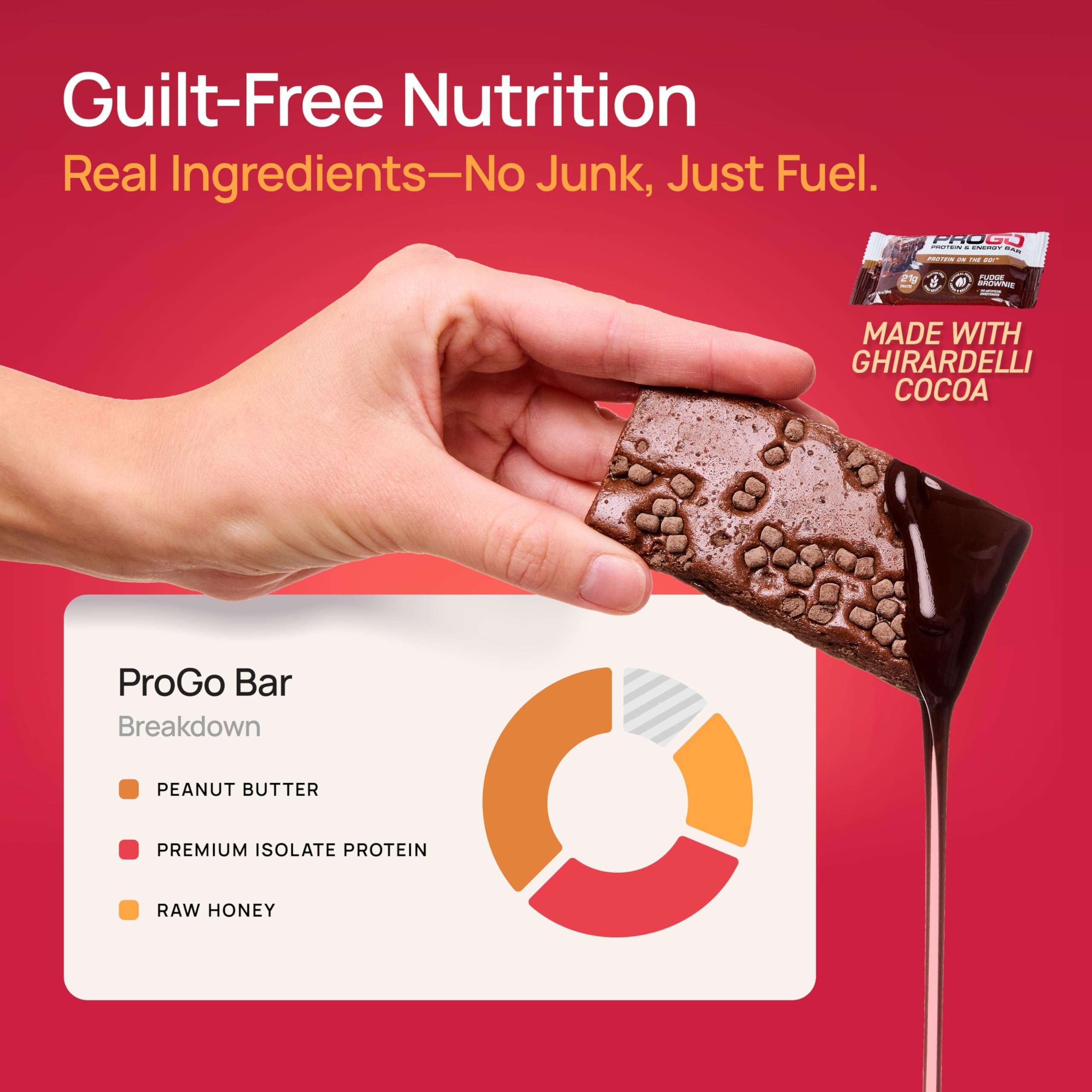 Barre ProGo Protéinée, calories faibles, collation pratique.
