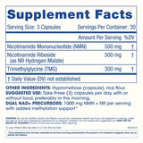 Étiquette ProHealth NMNR Pro Synergy avec dosages clairs.