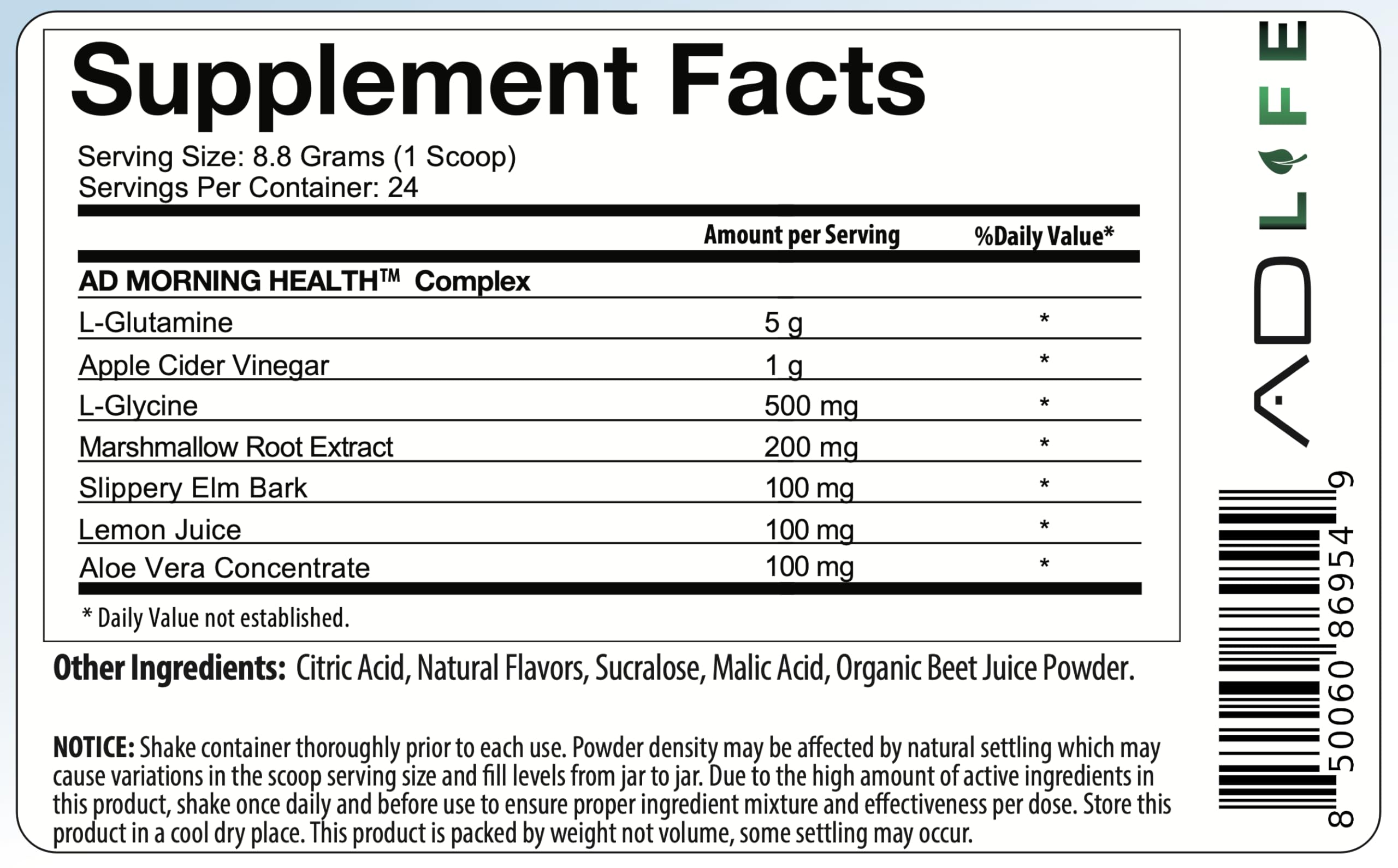 Project AD Life L-Glutamine: ingrédient clé pour le bien-être quotidien