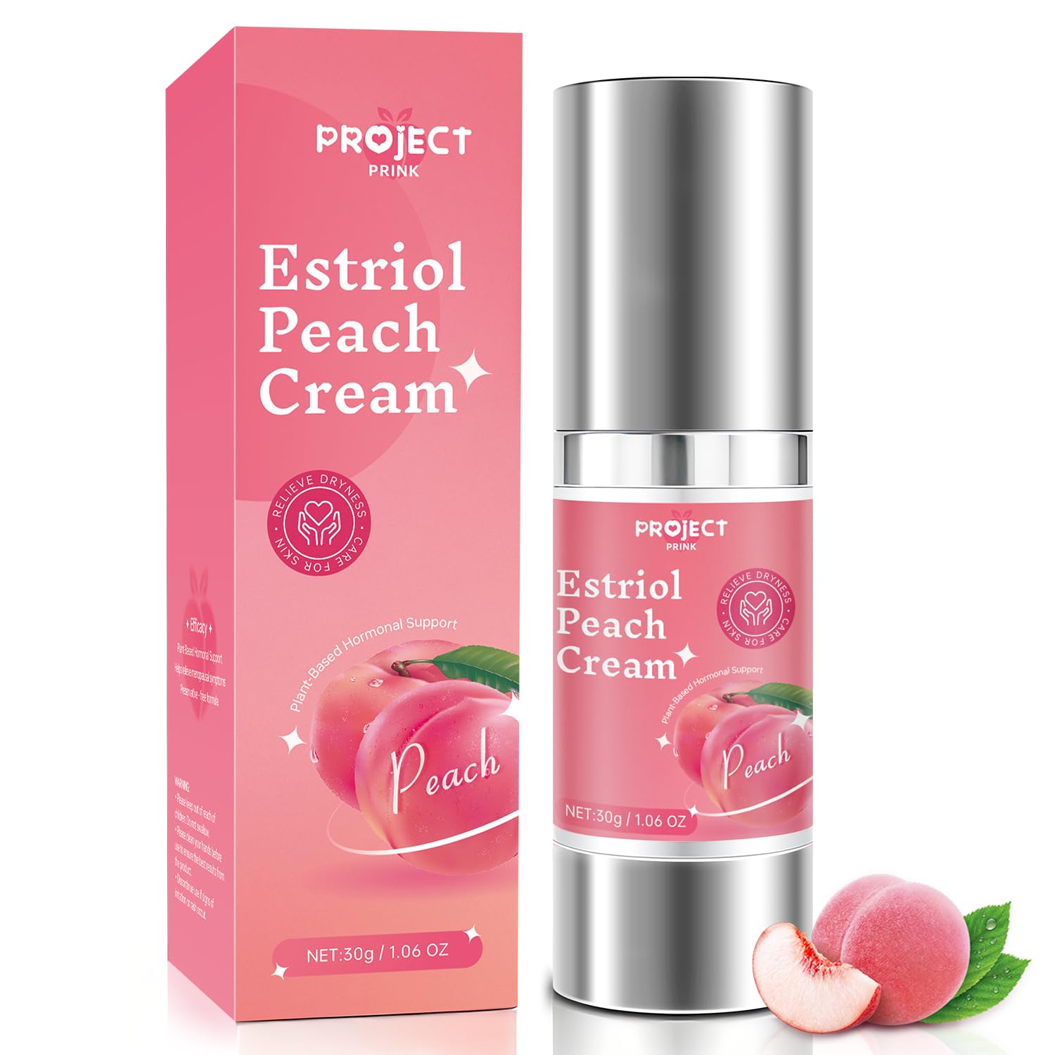 PROJECT PRINK Crème Pêche Soyeuse – bouteille visible et hydratation douce