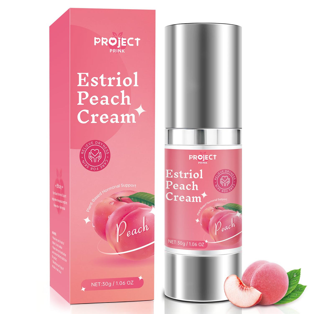 PROJECT PRINK Crème Pêche Soyeuse – bouteille visible et hydratation douce