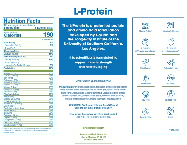 Prolon antioxydants et vitamines, soutien nutritionnel quotidien.
