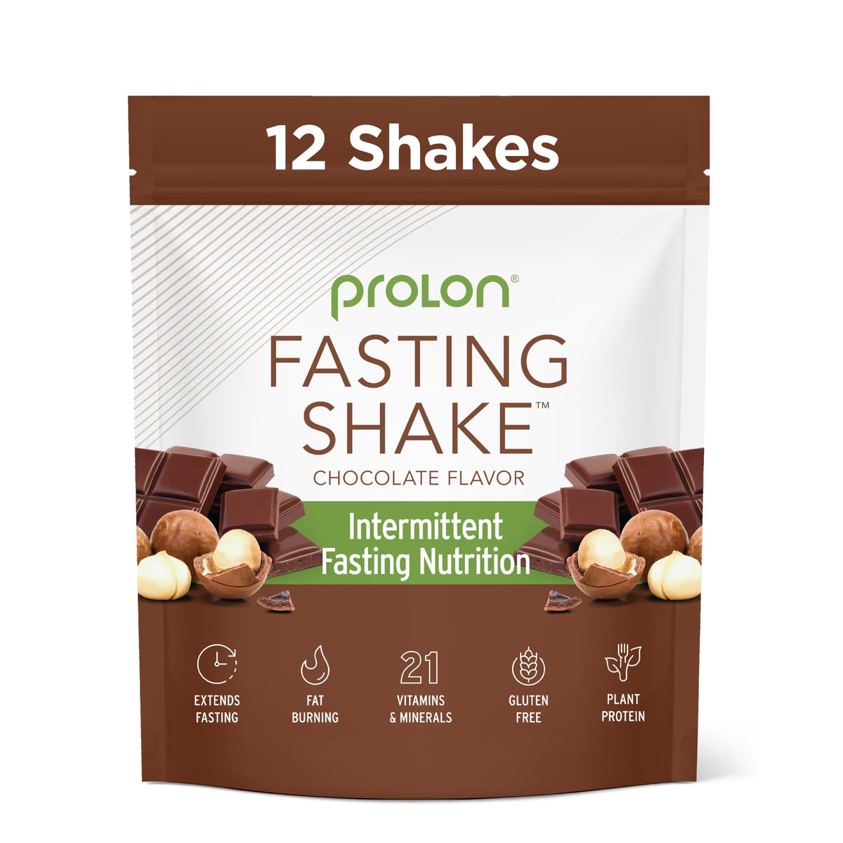 Prolon Shake chocolat dans un verre, démarrage matinal énergisant.