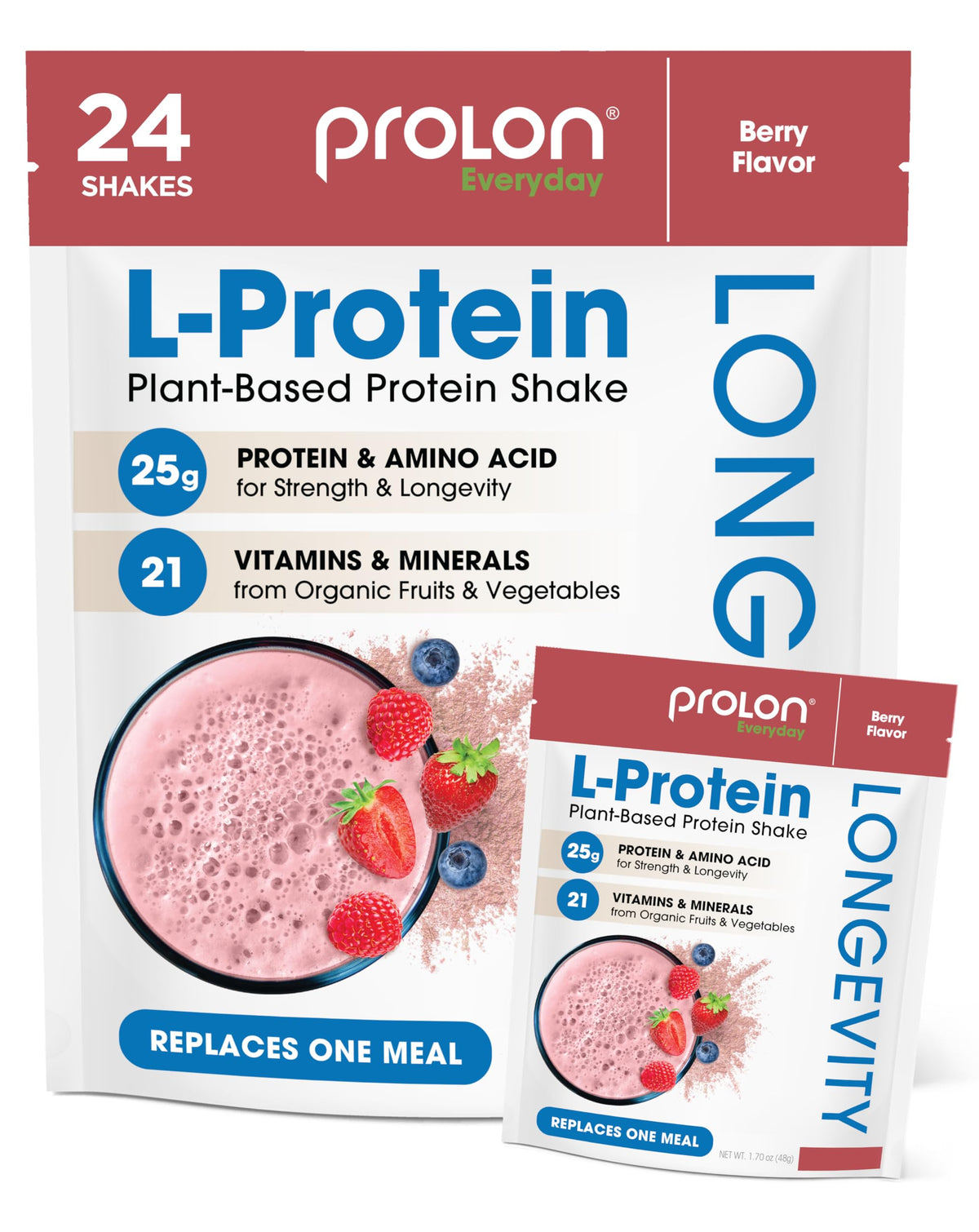 Prolon Protéine en poudre, bouteille prête à boire, soutien potentiel à la masse musculaire.