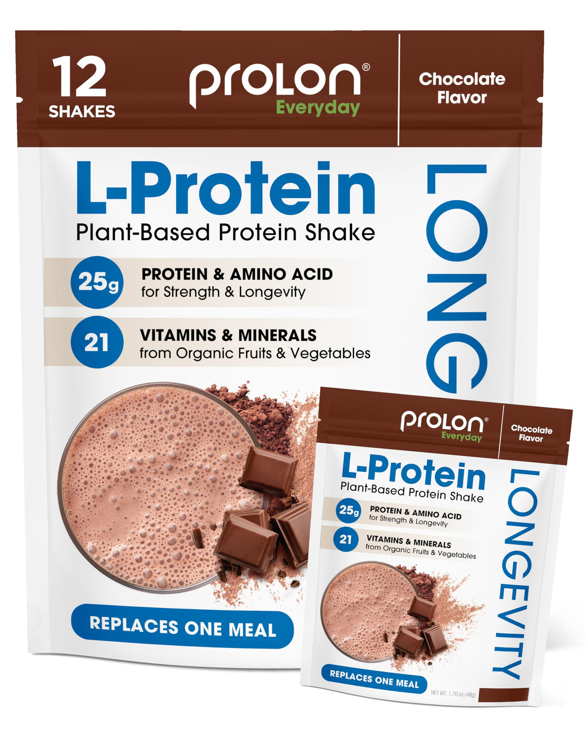 Prolon protéine végétale chocolat en bouteille, soutien musculaire durable.