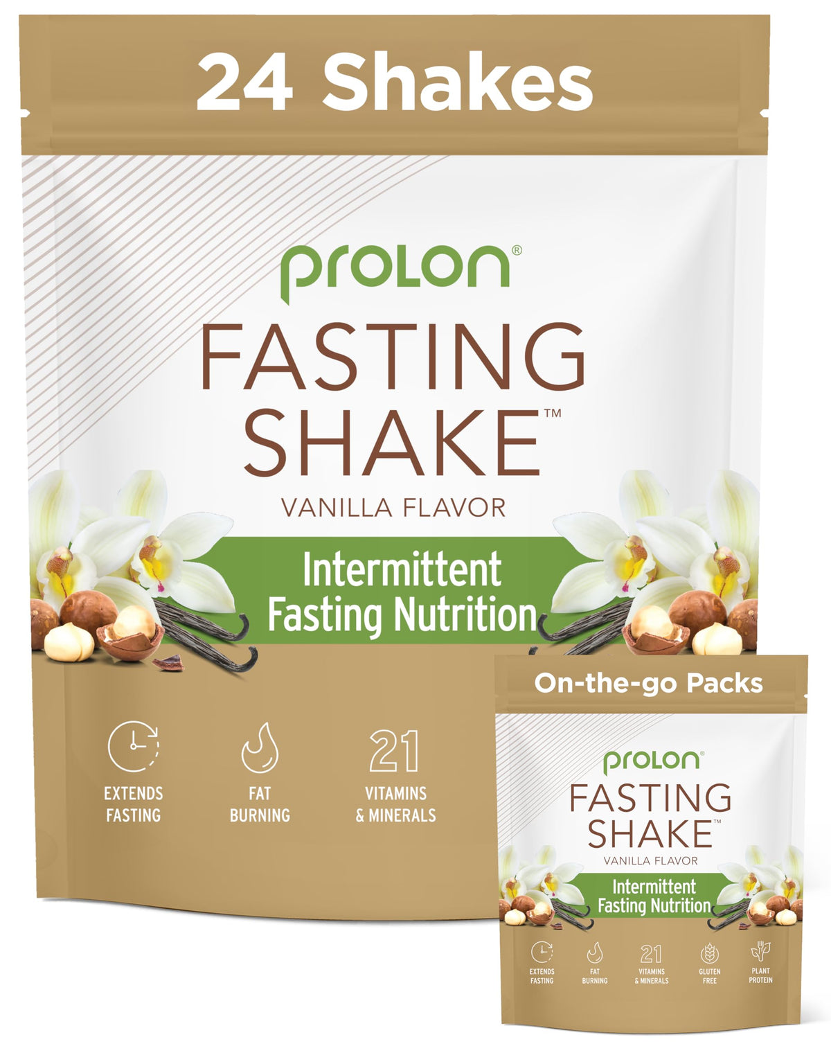 Sachets Prolon Vanille, pratiques à emporter pour le jeûne intermittent.