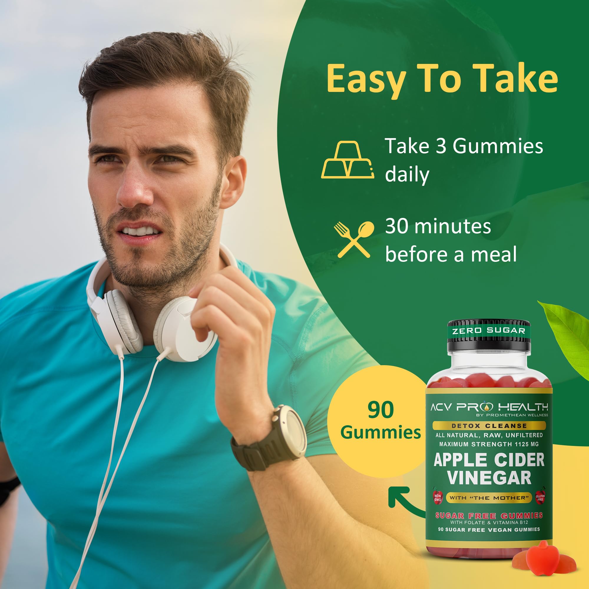 Détail d'emballage Promethean Wellness ACV Gummies