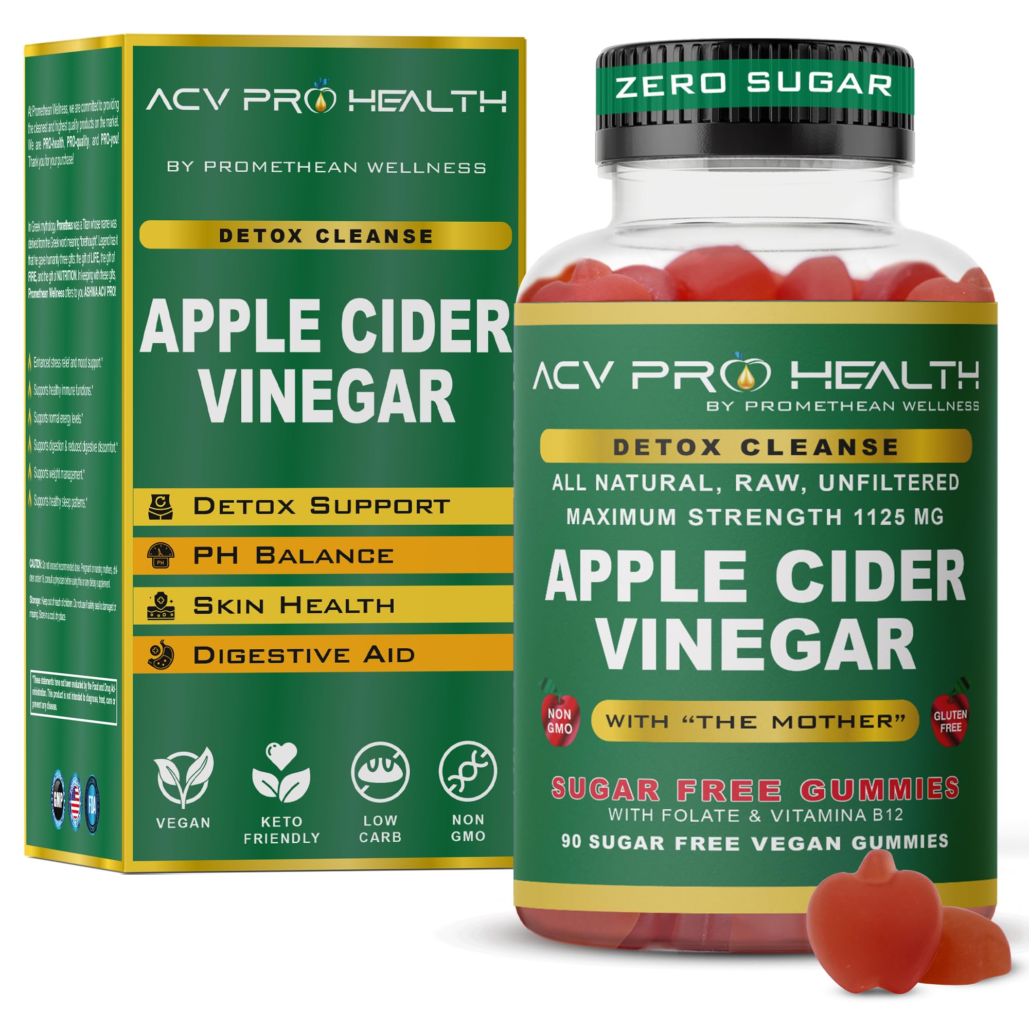 Promethean Wellness ACV Gummies pack-shot: format pratique à emporter