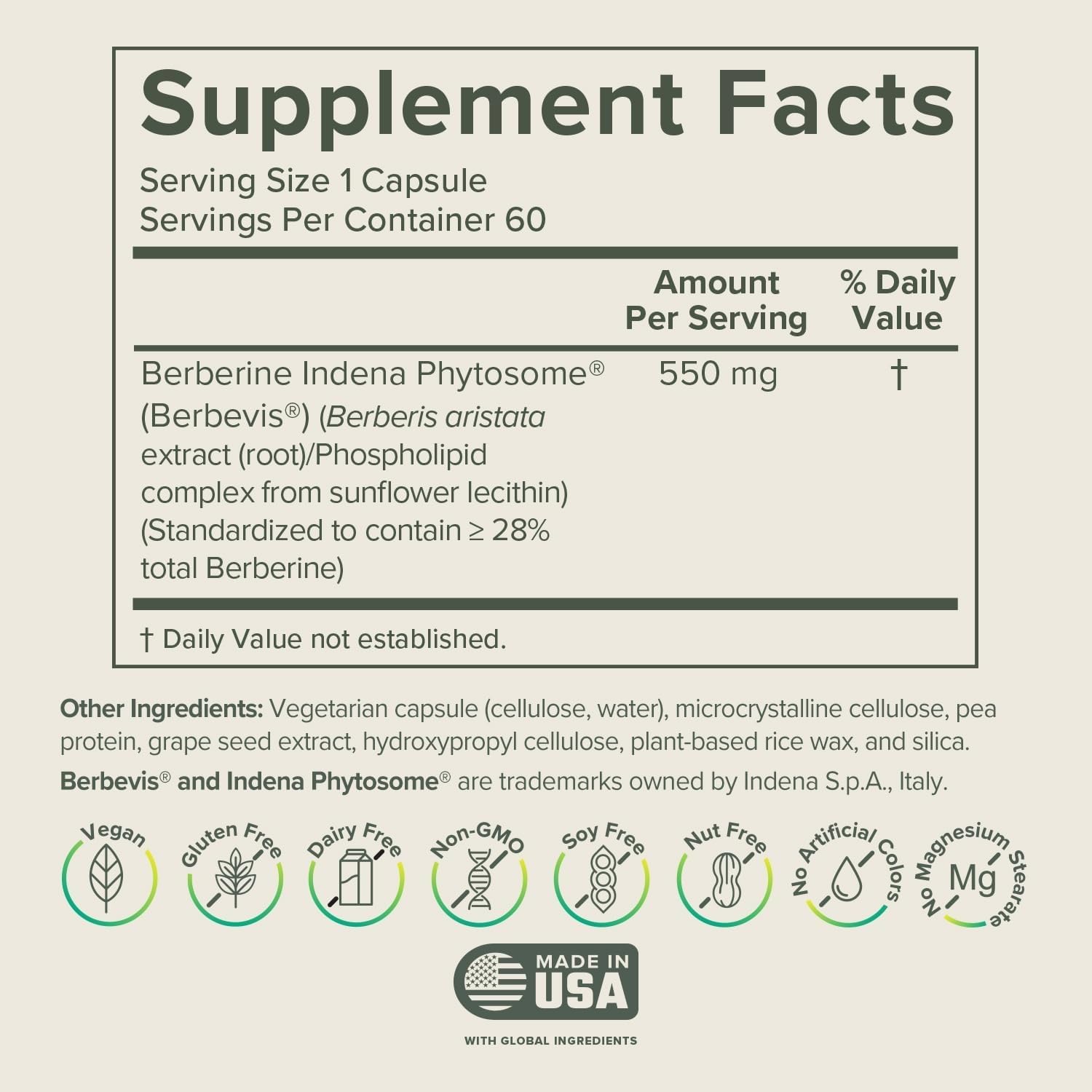 Prominent Nutrition Berberine Phytosome – capsules faciles à prendre au quotidien